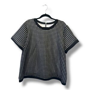 Calvin Klein Plus Size Black and White Checkered Women's Top
